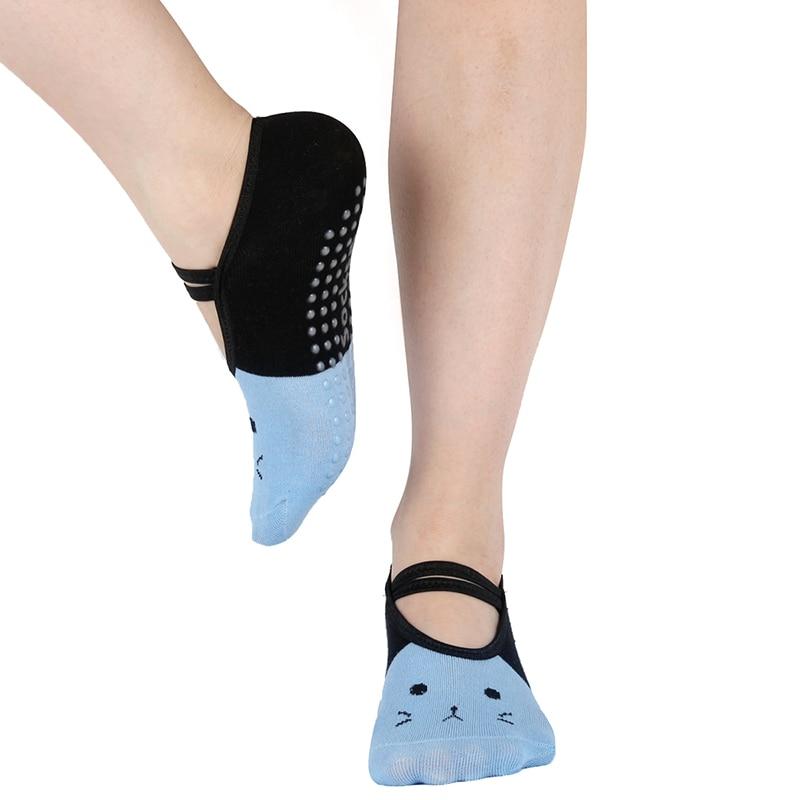 Women High Quality Pilates Socks Women Silicone Backless Non-slip