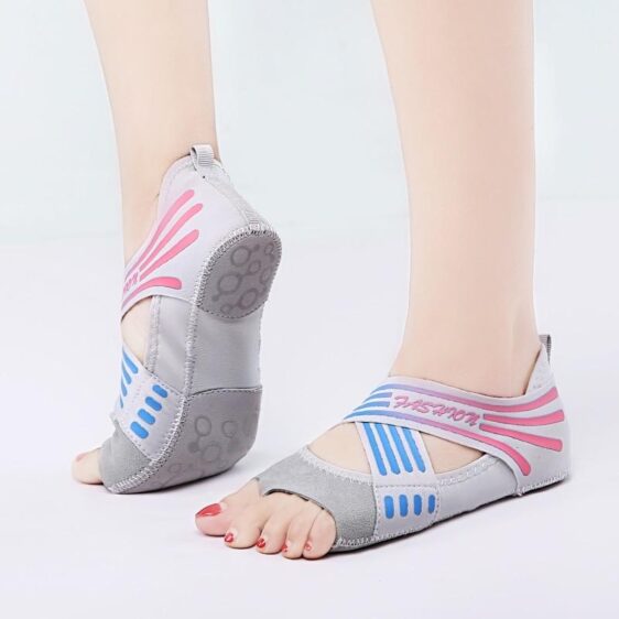1 Pair Indoor Non-Slip Silicone Grips Fitness Five Toe Backless Yoga Socks - Yoga Socks - Chakra Galaxy