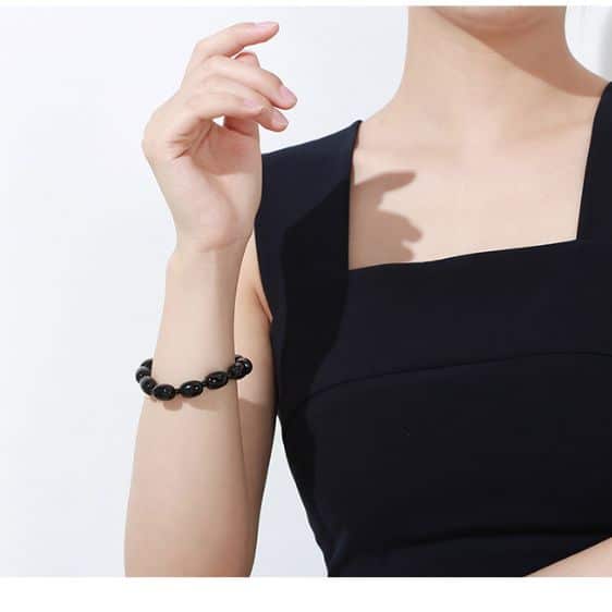 10mm Energy Balance Natural Black Onyx Stone Bracelet - Charm Bracelets - Chakra Galaxy
