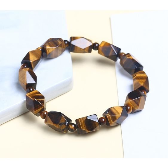 10mm Irregular Shaped Natural Tiger's Eye Stone Bracelet - Charm Bracelets - Chakra Galaxy