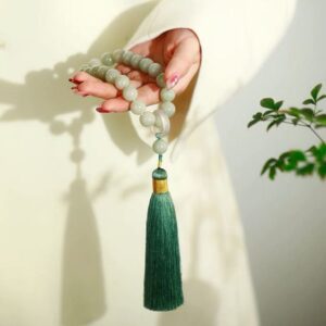 12mm Green Jade Stone Beads Tibetan Mala Rosary Bracelet With Tassel - Charm Bracelets - Chakra Galaxy