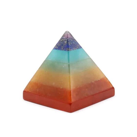 Colorful Solid Crystal Stone Seven Chakra Pyramid