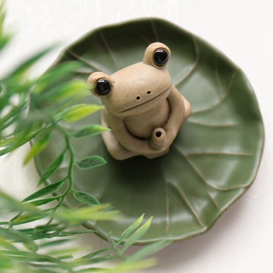 Handmade Ceramic Frog Stick Incense Burner Holder