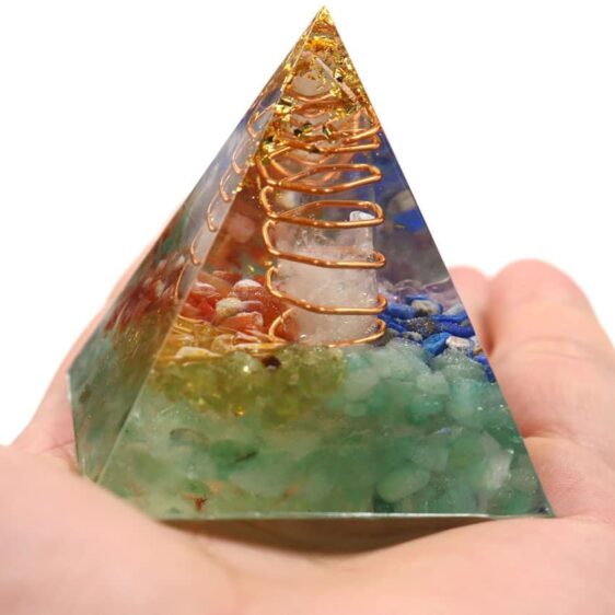 Natural Seven Chakra Stones Energy Chakra Pyramid