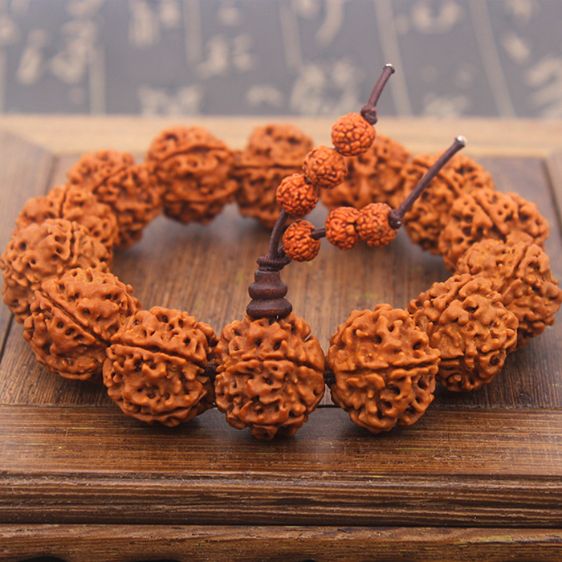 18mm Mukhi Rudraksha Bodhi Beads Hinduism Mala Bracelet - Charm Bracelets - Chakra Galaxy