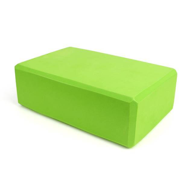 1pc Chartreuse Green Soft EVA Yoga Brick for Pilates Workout