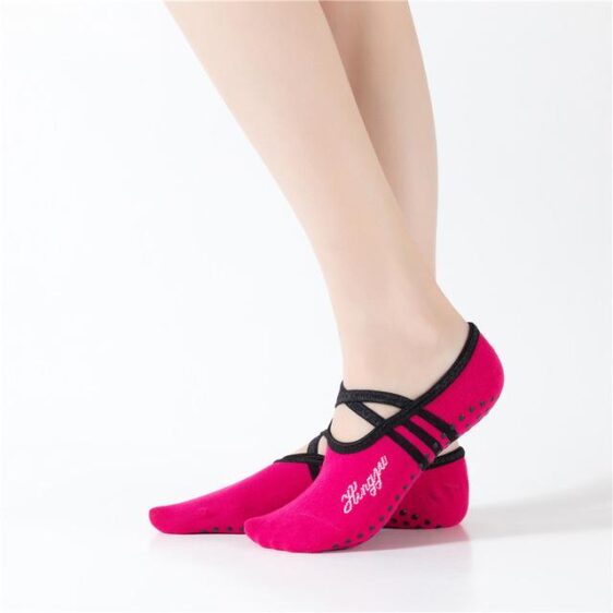 3 Pairs Cotton Anti-Slip Anti-Skid Silicone Crisscross Pilates Yoga Socks - Yoga Socks - Chakra Galaxy