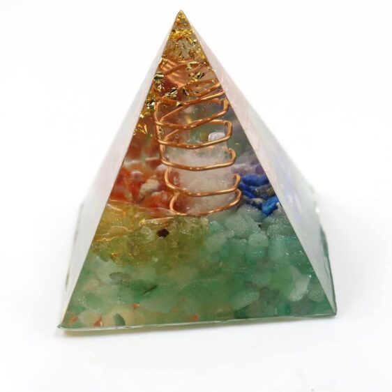 Natural Seven Chakra Stones Energy Chakra Pyramid