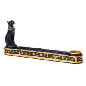 Egyptian Cat Goddess Incense Burner Holder