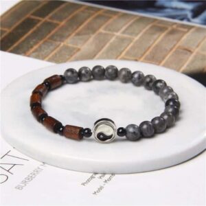 6mm Labradorite Stone Beads Yin-Yang Energy Balance Bracelet - Charm Bracelets - Chakra Galaxy
