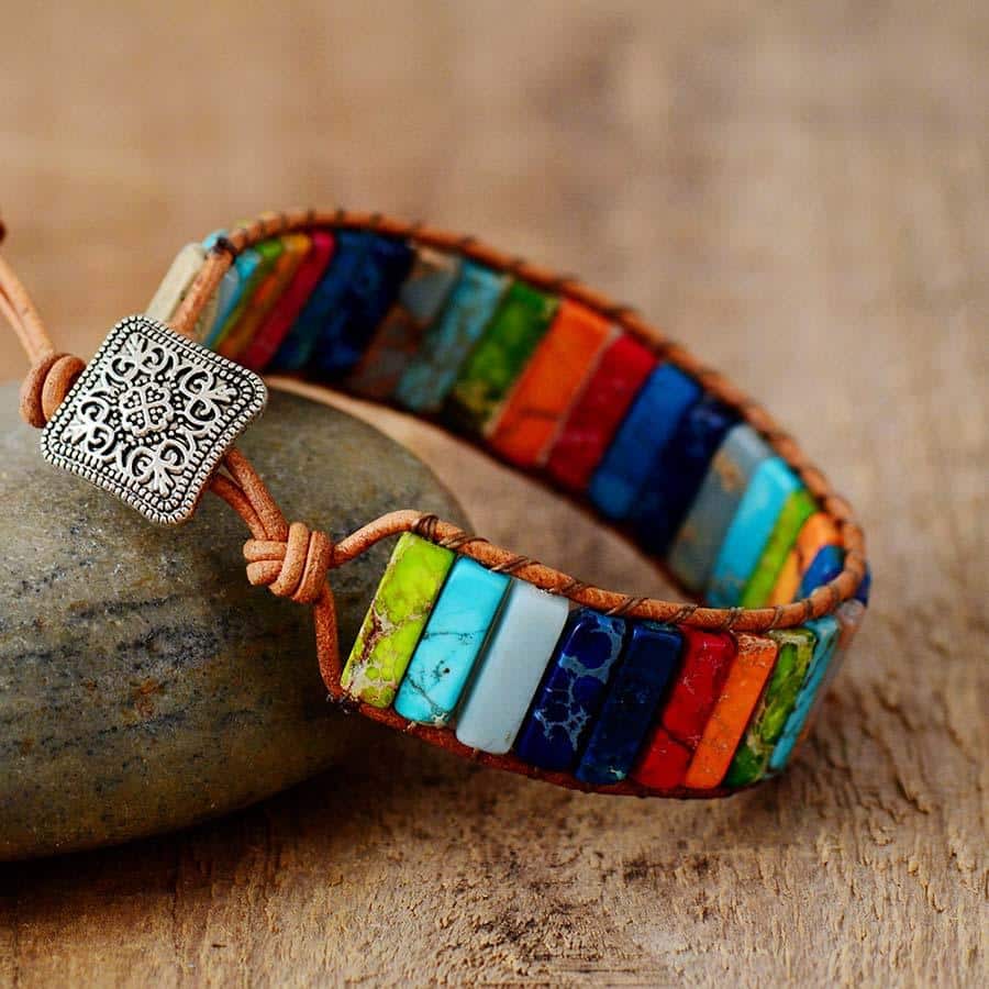 Handmade Multicolor Chakra Nomination Bracelet And Charms With Natural  Stone Tube Beads And Leather Bangle Charms Perfect Wristband Jewelry Gift  280D From Mwxyy, $37.41