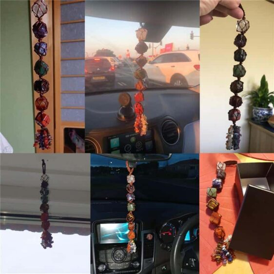 7 Chakra Healing Tumbled Gemstones Ornament for Car & Home - Chakra Galaxy