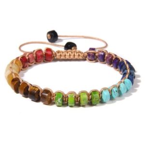 7 Chakra Stone Beads Boho Style Adjustable Braided Bracelet - Charm Bracelets - Chakra Galaxy