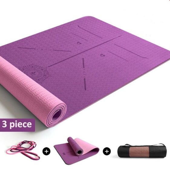 7 Colors Lotus Mandala Yoga Mat With Position Line TPE Pilates - Yoga Mats - Chakra Galaxy