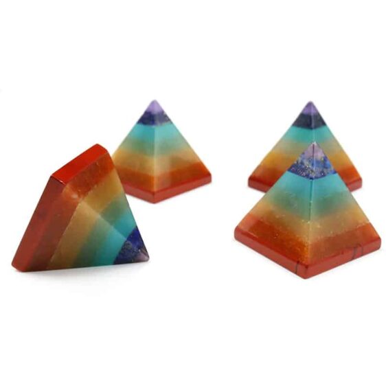 Colorful Solid Crystal Stone Seven Chakra Pyramid