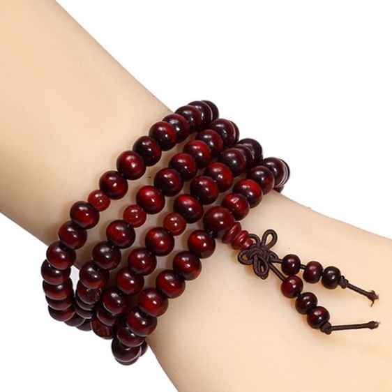 8mm Sandalwood Buddha Meditation Prayer 108 Mala Beads Bracelet - Charm Bracelets - Chakra Galaxy