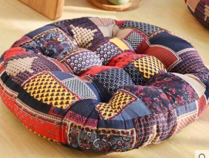 Abstract Design Thick Linen Cushions Japanese Style Meditation Zafu - Meditation Seats & Cushions - Chakra Galaxy