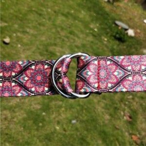 Adjustable Pink Boho Mandala Pattern Printed Yoga Stretch Strap Belt - Yoga Straps - Chakra Galaxy