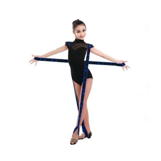 Azure Blue & Black Yoga Workout Strap w/ 8 Segments for Dynamic Stretches - Yoga Straps - Chakra Galaxy