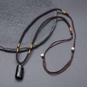 Black Tourmaline Crystal Stone Pendant Healing Necklace - Pendants - Chakra Galaxy