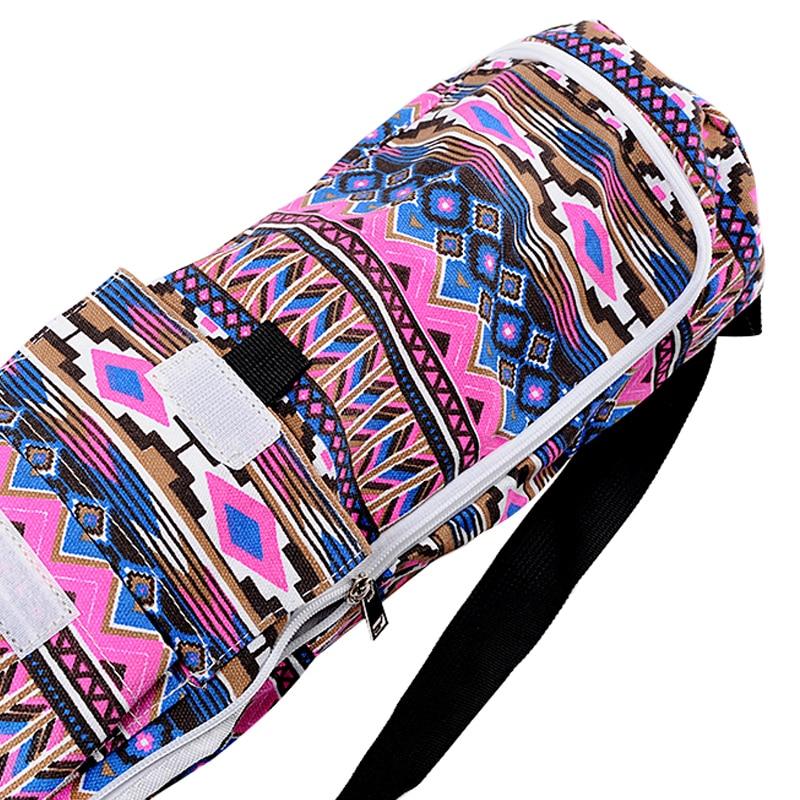 Bohemian Style Printed Canvas Yoga Mat Shoulder Bag Carrier