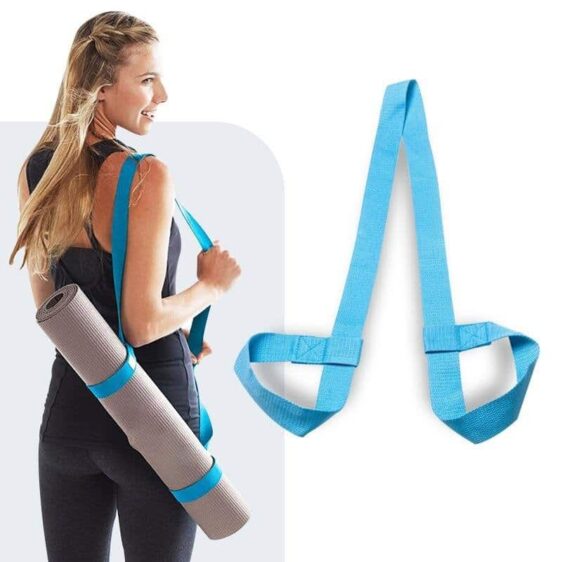 Bright Blue Multifunctional Adjustable Yoga Mat Strap Stretch Band - Yoga Mat Straps - Chakra Galaxy