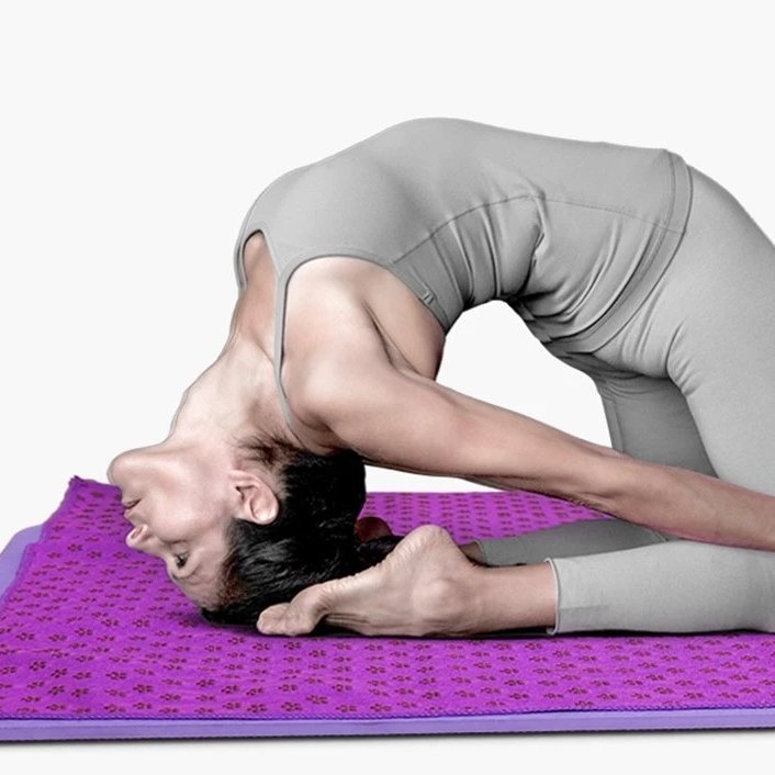 Brilliant Purple Non-Slip Yoga Mat Cover Microfiber Towel with