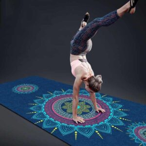 Broad Lotus Non-Slip Suede Yoga Mats Yoga + Free Bag & Strap Natural TPE - Yoga Mats - Chakra Galaxy