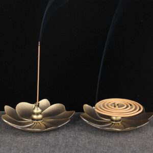 Bronze Alloy Lotus Censer Flower Shaped Plate Incense Burner Holder - Incense & Incense Burners - Chakra Galaxy