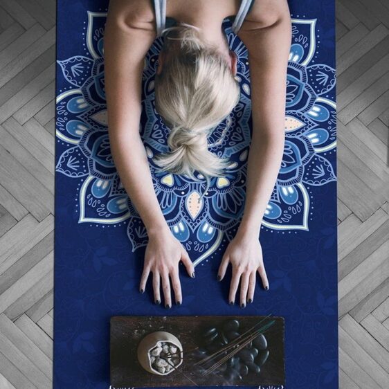 Calming Azure Blue Anti-Skid Yoga Mat for Pilates Training + Free Bag - Yoga Mats - Chakra Galaxy