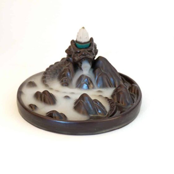 Ceramic Backflow Majestic Mountain Dragon Incense Burner Holder - Incense & Incense Burners - Chakra Galaxy