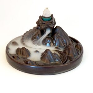 Ceramic Backflow Majestic Mountain Dragon Incense Burner Holder - Incense & Incense Burners - Chakra Galaxy