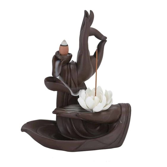 Ceramic Buddha Backflow Tathagata Lotus Incense Burner Holder - Incense & Incense Burners - Chakra Galaxy