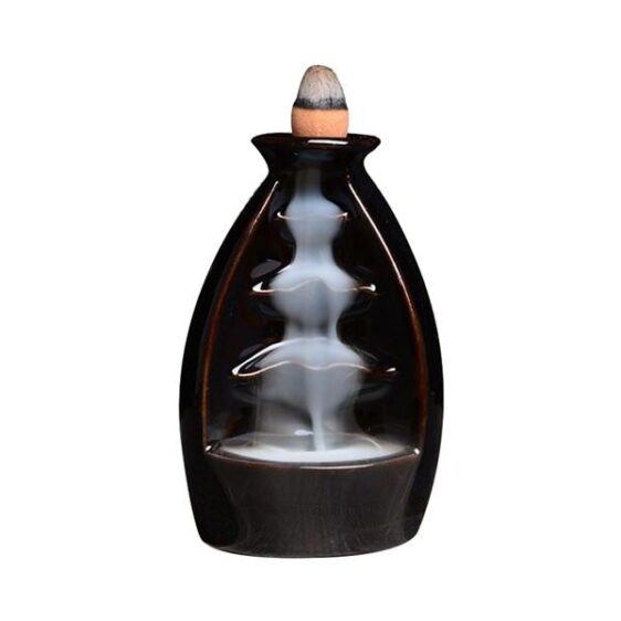Ceramic Glaze Backflow Waterfall Tower Incense Burner Holder - Incense & Incense Burners - Chakra Galaxy