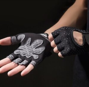 Charcoal Black Half-Finger Yoga Gloves Ultralight Microfiber - Yoga Gloves - Chakra Galaxy