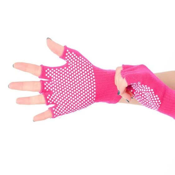 Charming Magenta Pink with White Silica Gels Cotton Yoga Gloves - Yoga Gloves - Chakra Galaxy