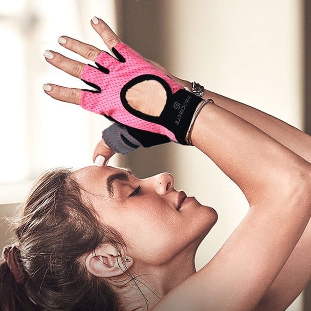 Charming Pink Half-Finger Yoga Gloves Ultra-light Microfiber