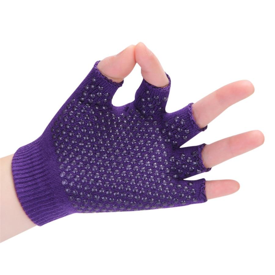 Commodious Lavender Non-Slip Yoga Wrist Support Gloves with Silica