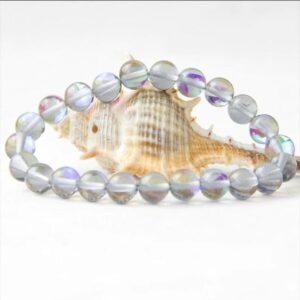 Crystal Moonstone Transparent 8mm Beads Chakra Charm Bracelet - Charm Bracelets - Chakra Galaxy