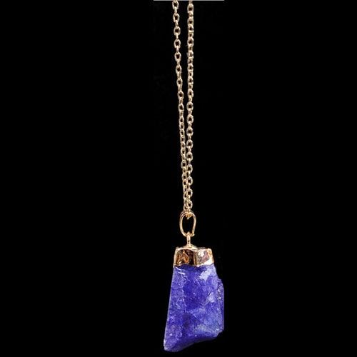 Druzy Quartz Natural Irregular Stone Crystal Chakra Necklace - Chakra Necklace - Chakra Galaxy