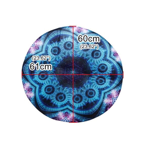 Easy-to-Clean Bright Neon Blue Odorless Round Yoga Mat Polyester & PVC - Yoga Mats - Chakra Galaxy