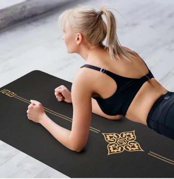 Elegant Jade Black Lotus Eco-Friendly Yoga Workout Mat + Free Bag - Yoga Mats - Chakra Galaxy