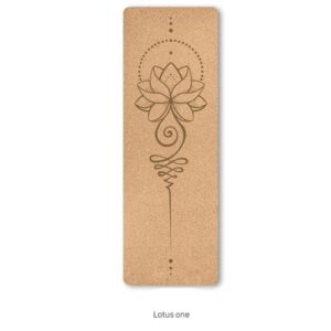 Engraved Ultramodern Lotus Natural Cork Yoga Mat for Beginners TPE - Yoga Mats - Chakra Galaxy
