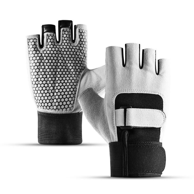 Fabulous Porcelain White Padded Yoga Workout Gloves for Wrist