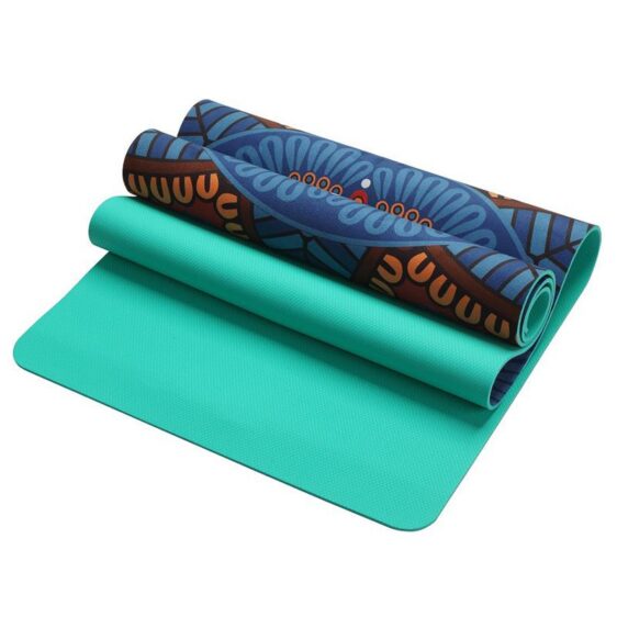 Fashionable Blue Flower Mandala Yoga Mat for Travel and Relaxation - Yoga Mats - Chakra Galaxy
