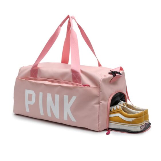 Fashionable Waterproof Pink Printed Text Yoga Mat Gym Travel Handbag - Yoga Mat Bags - Chakra Galaxy