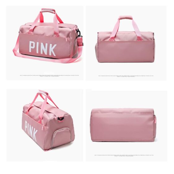 Fashionable Waterproof Pink Printed Text Yoga Mat Gym Travel Handbag - Yoga Mat Bags - Chakra Galaxy