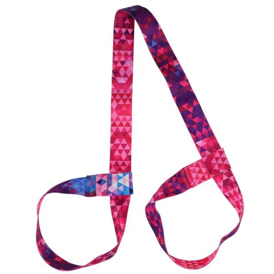 Fiery Pink Geometric Pattern Sling Shoulder Carry Yoga Mat Strap - Yoga Mat Straps - Chakra Galaxy