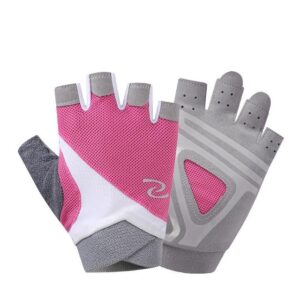 Flamingo Pink Half-Finger Superfine Fiber Yoga Gloves w/ Silica Gels - Yoga Gloves - Chakra Galaxy