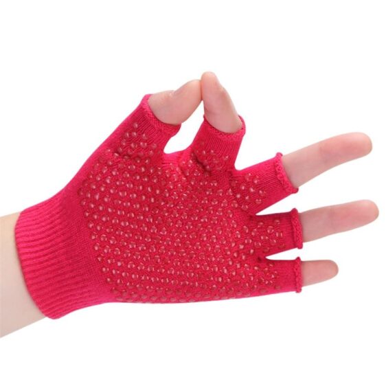 Flexible Cardinal Red Yoga Wrist Support Gloves with Silica Gels - Yoga Gloves - Chakra Galaxy